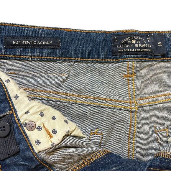 NWT Lucky Brand Jeans Girls Size 18 Authentic Skinny Mid Rise Adjustable Denim - Picture 6 of 9